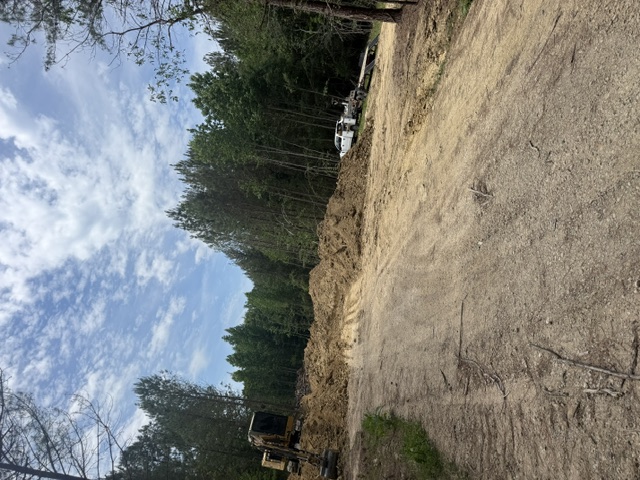 Land grading equipment at work
